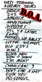 D.O.A.'s Set List